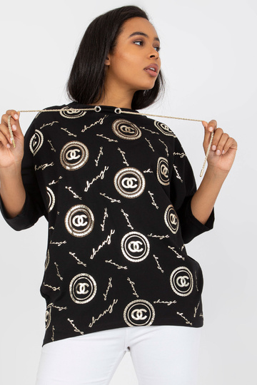 Černá ležérní halenka větší...