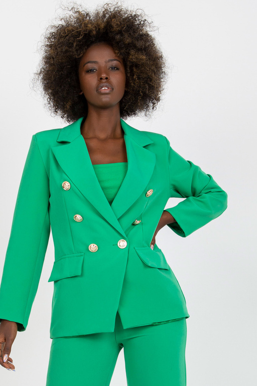 Zelené klasické sako s dvojitou sponou