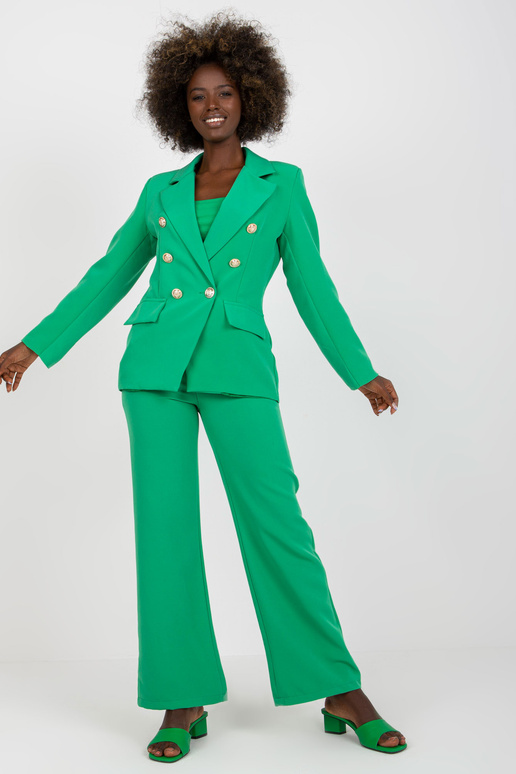Zelené klasické sako s dvojitou sponou