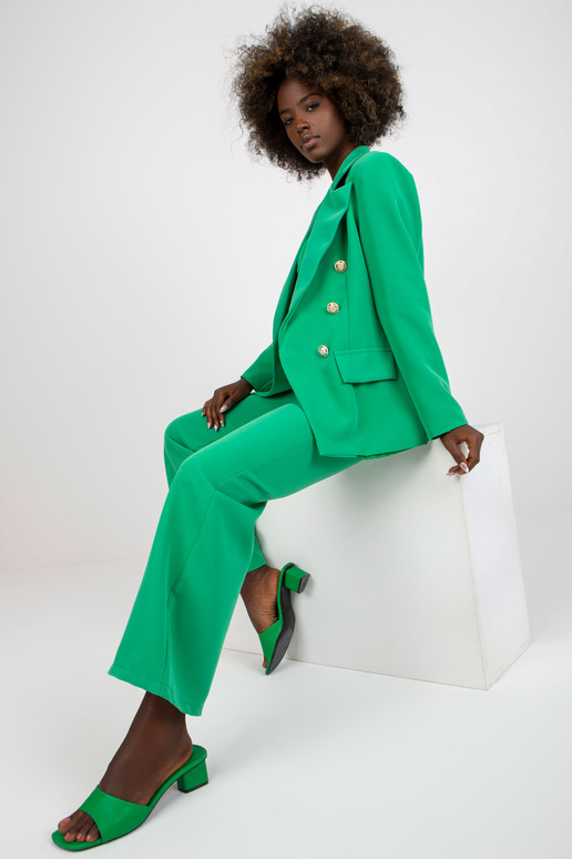 Zelené klasické sako s dvojitou sponou