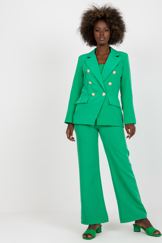 Zelené klasické sako s dvojitou sponou
