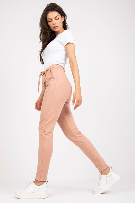 Béžové látkové kalhoty s kapsami RUE...