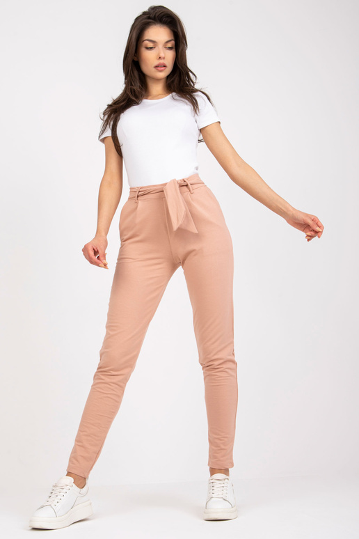 Béžové látkové kalhoty s kapsami RUE...