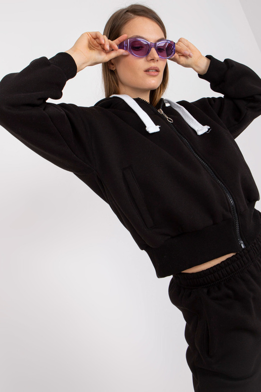 Černá základní mikinová souprava s...