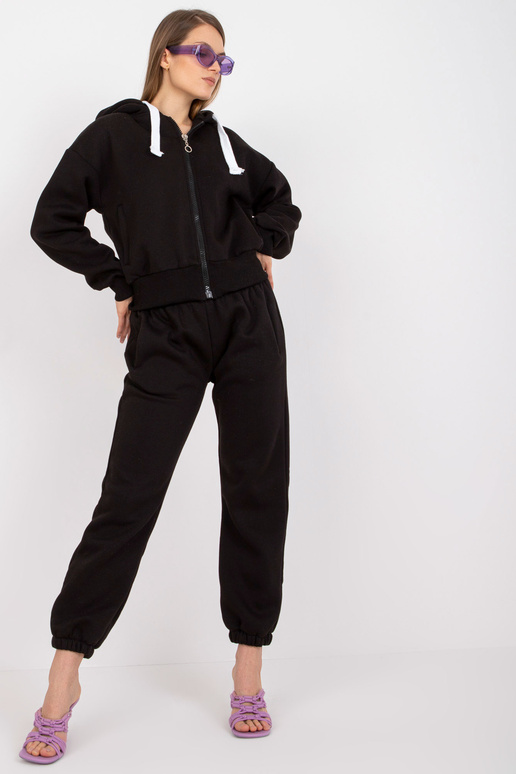 Černá základní mikinová souprava s...