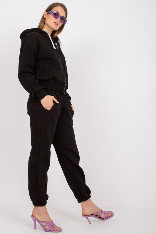 Černá základní mikinová souprava s...