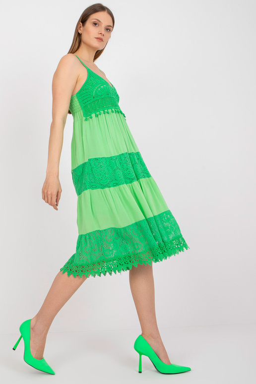 Zelené ležérní šaty s viskózou OCH BELLA