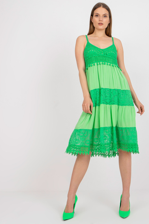 Zelené ležérní šaty s viskózou OCH BELLA