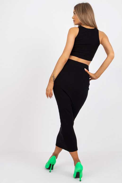 Černá žebrovaná základní souprava se...