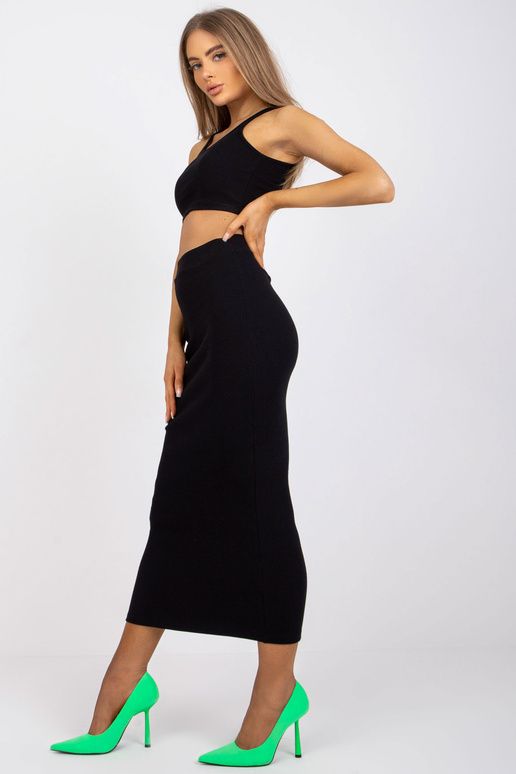 Černá žebrovaná základní souprava se...