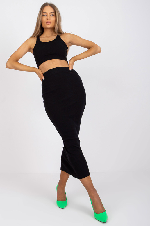 Černá žebrovaná základní souprava se...