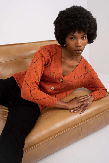 Tmavě oranžový knoflíkový...