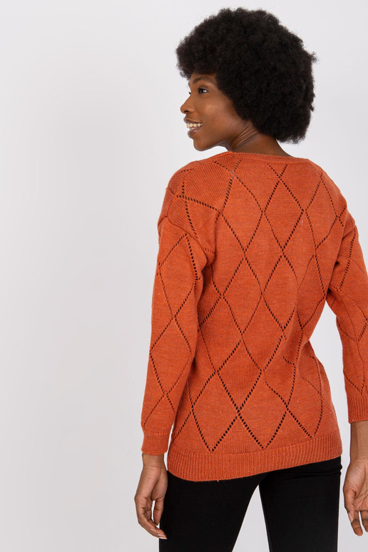 Tmavě oranžový knoflíkový cardigan...