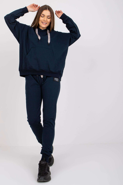 Tmavě modrá mikinová souprava s...