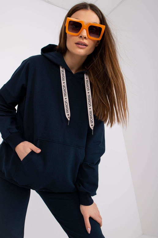 Tmavě modrá mikinová souprava s...