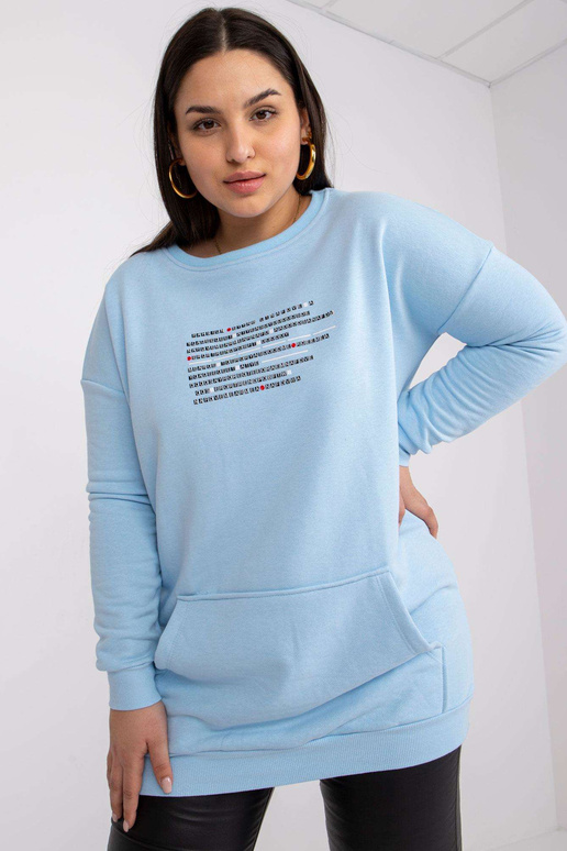 Světle modrá dlouhá mikina Plus Size... Světle modrá dlouhá mikina Plus Size...