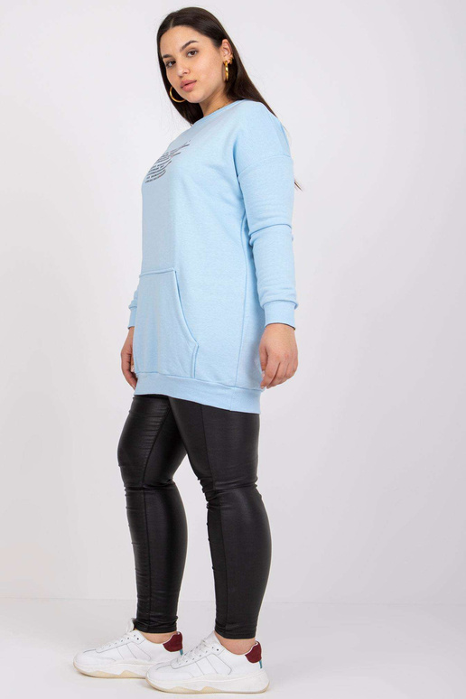 Světle modrá dlouhá mikina Plus Size... Světle modrá dlouhá mikina Plus Size...