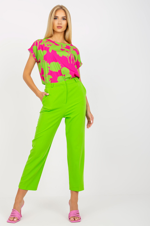 Světle zelené látkové kalhoty s... Světle zelené látkové kalhoty s...