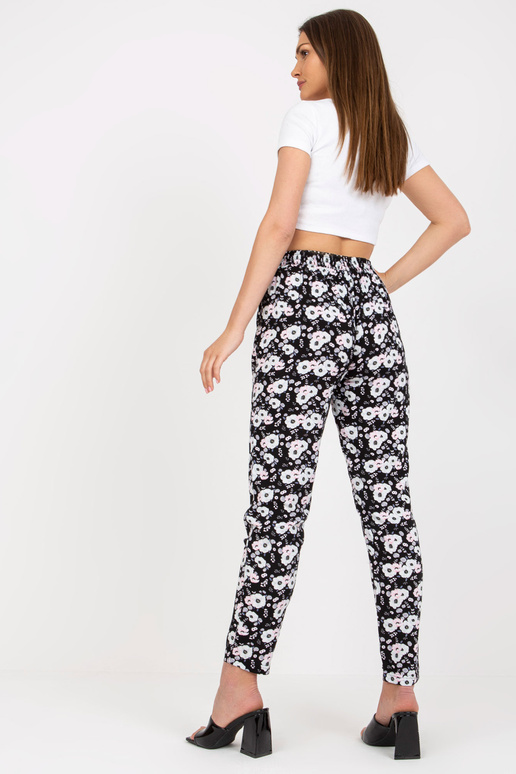 Černé lehké kalhoty z květinové... Černé lehké kalhoty z květinové...