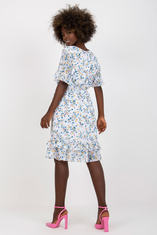 Bílé midi šaty s květinovým vzorem a...