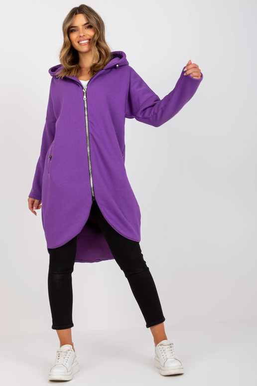 Fialová mikina basic se zipem Tina...