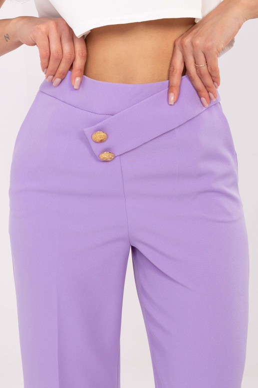 Fialové široké látkové kalhoty RUE PARIS Fialové široké látkové kalhoty RUE PARIS