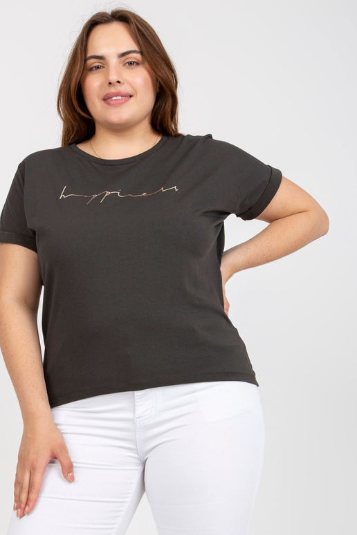 Khaki asymetrické bavlněné tričko...