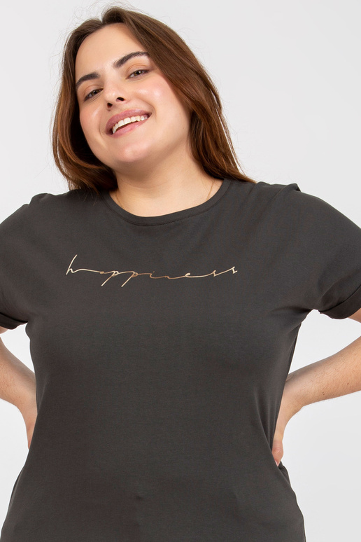 Khaki asymetrické bavlněné tričko...