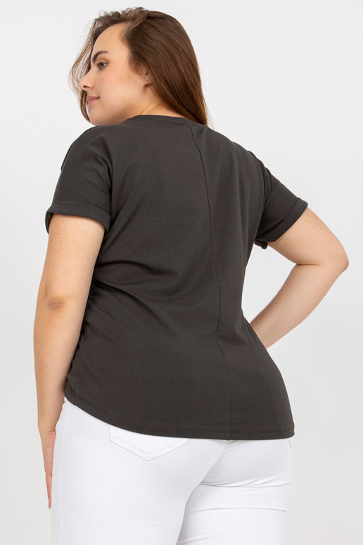 Khaki asymetrické bavlněné tričko...