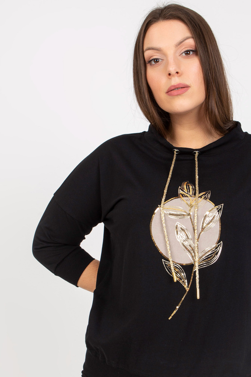 Černá ležérní halenka s potiskem...