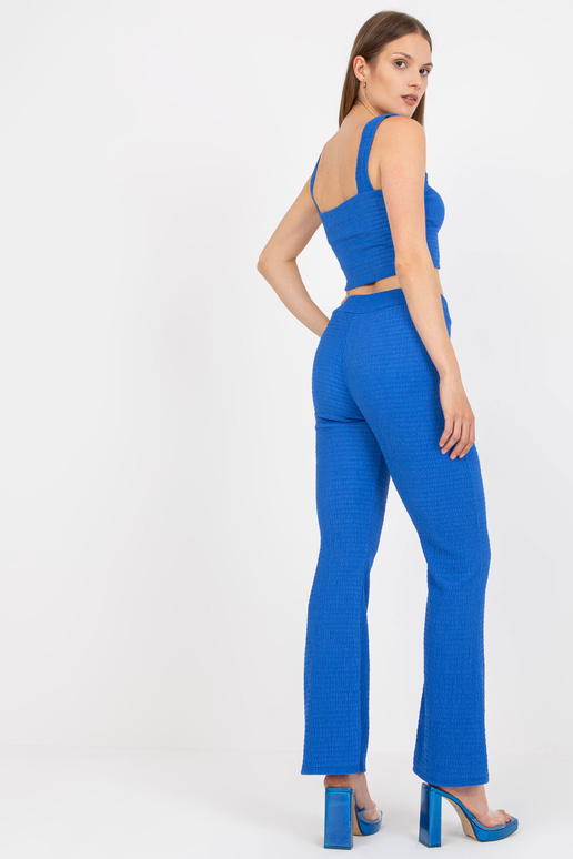 Modrý ležérní set s topem na ramínka