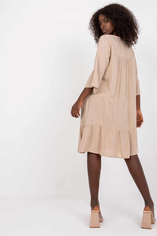 Béžové šaty s volánky Humility SUBLEVEL