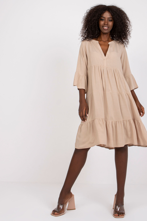 Béžové šaty s volánky Humility SUBLEVEL