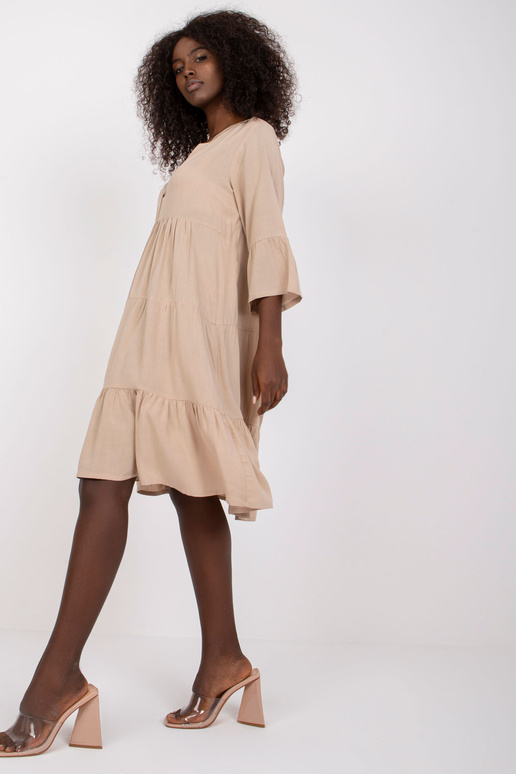 Béžové šaty s volánky Humility SUBLEVEL