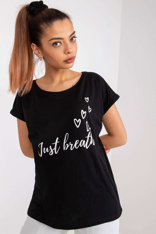 Černé tričko s bavlněným potiskem...