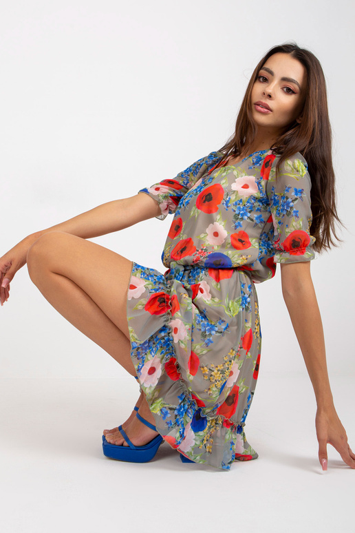 Khaki květinové mini šaty Blake s...