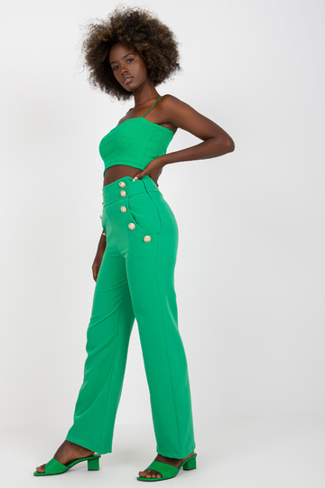 Zelené látkové kalhoty s...