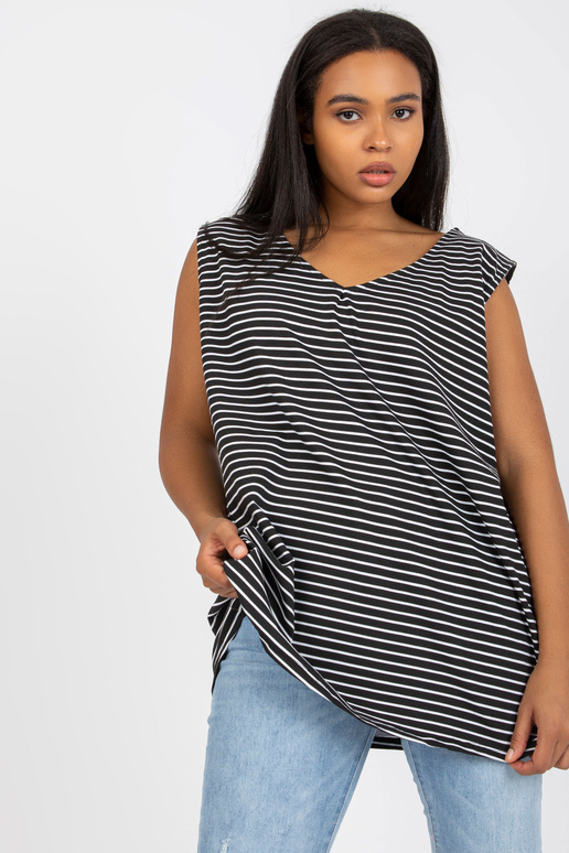 Černobílý top s výstřihem do V plus...