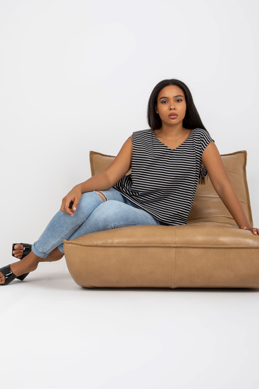 Černobílý top s výstřihem do V plus...