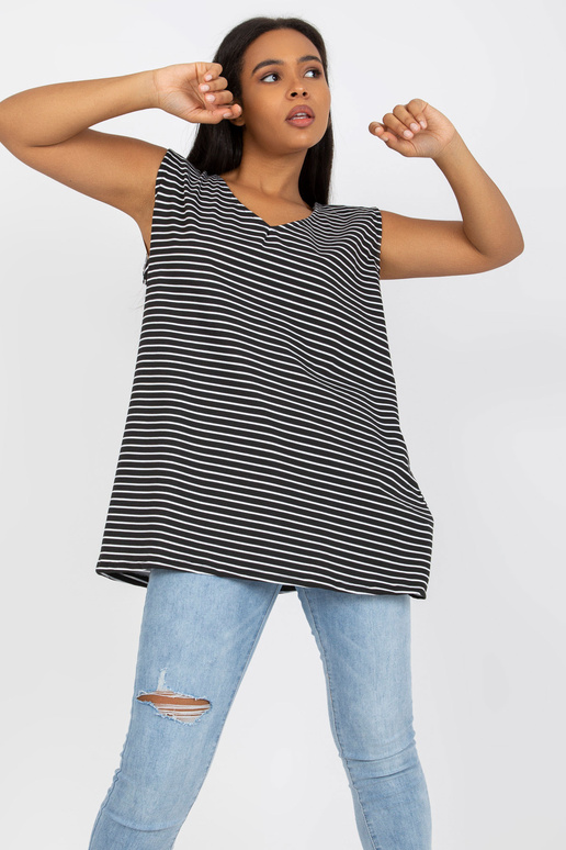 Černobílý top s výstřihem do V plus...