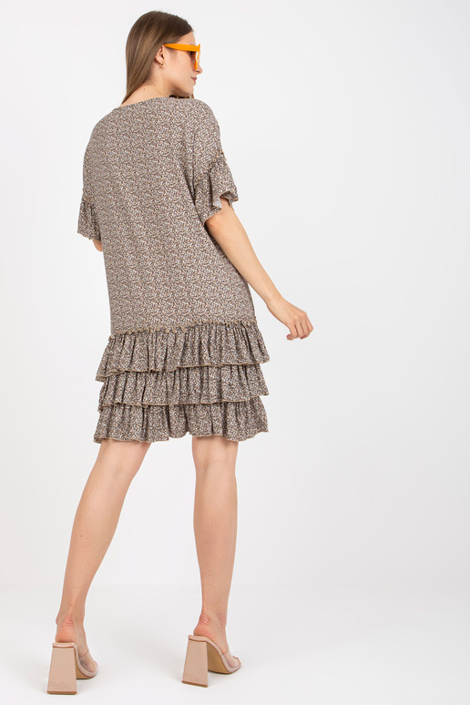 Béžové minišaty s volány a krátkým... Béžové minišaty s volány a krátkým...