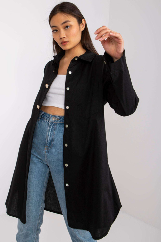 Černá dlouhá dámská košile Noelle