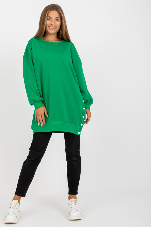 Zelená basic tunika rovného střihu...