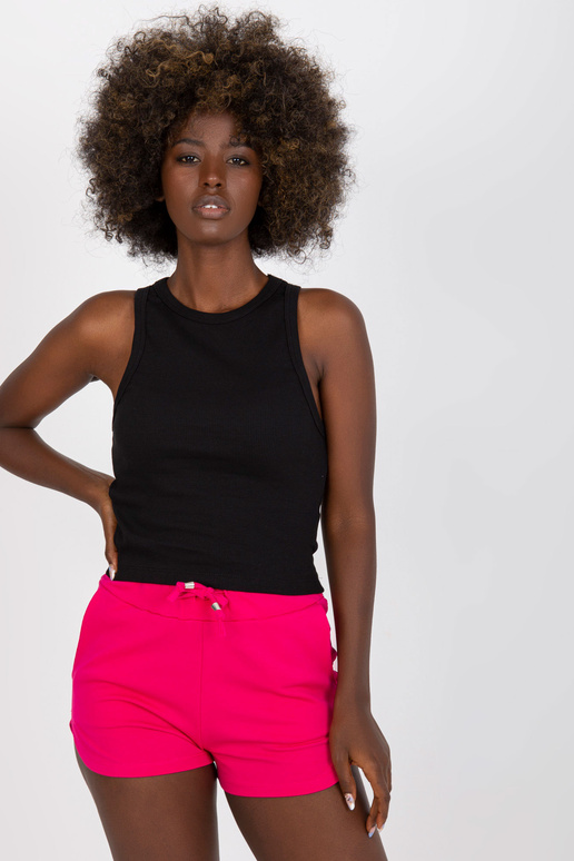 Černý žebrovaný top bez rukávů Černý žebrovaný top bez rukávů