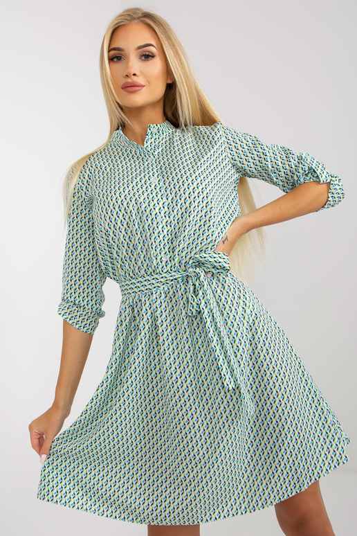 Bílé a zelené ležérní šaty se...