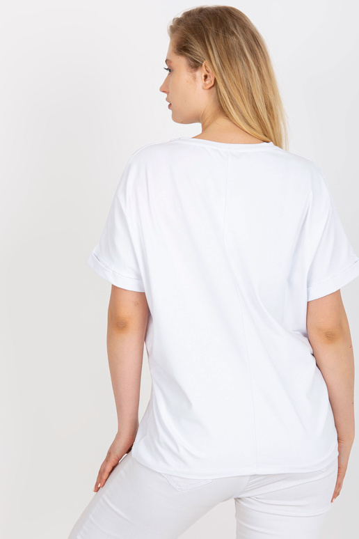 Bílé volné tričko větší velikosti s...
