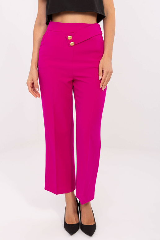 Fuchsiové široké látkové kalhoty se... Fuchsiové široké látkové kalhoty se...