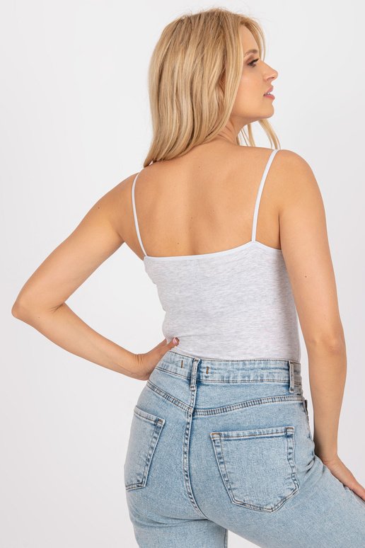 Světle šedý melanžový top s tenkými... Světle šedý melanžový top s tenkými...