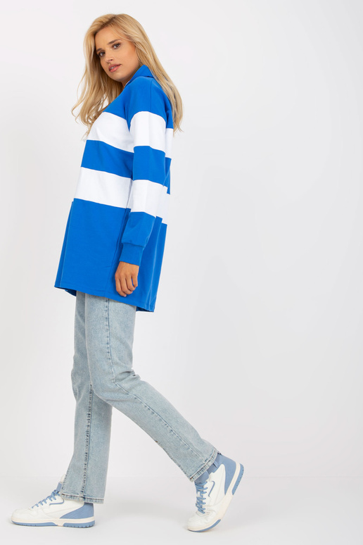 Modrobílá dlouhá mikina RUE PARIS