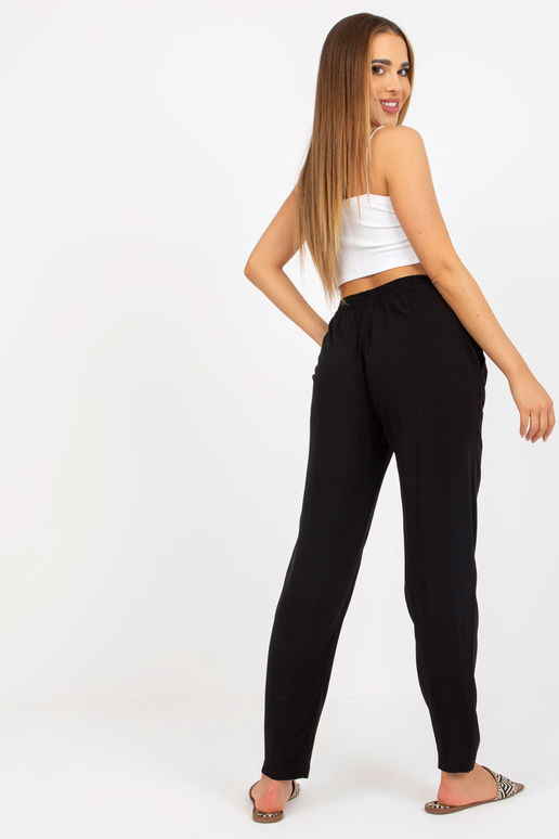 Černé lehké kalhoty z viskózového...